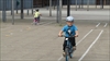 Så bliver cykelbanen på Tranbjerg skole testet.